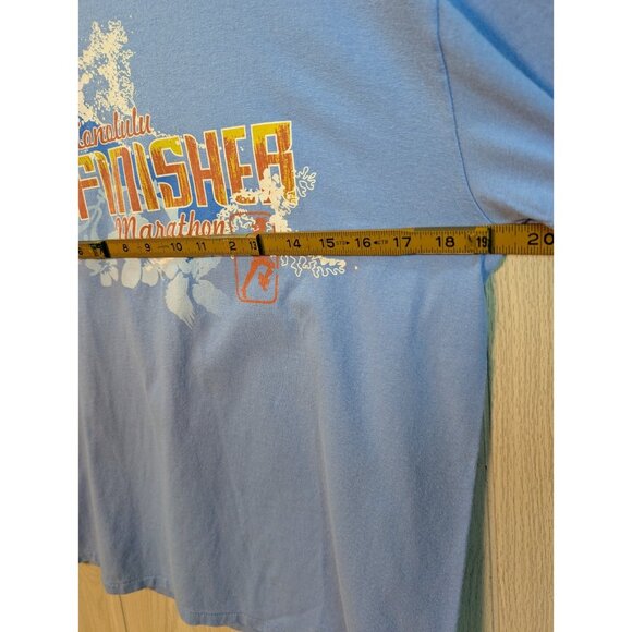 Vtg Honolulu Marathon T Shirt Nike Mens Small Blue Hawaii Running Finisher Y2K - Picture 7 of 8